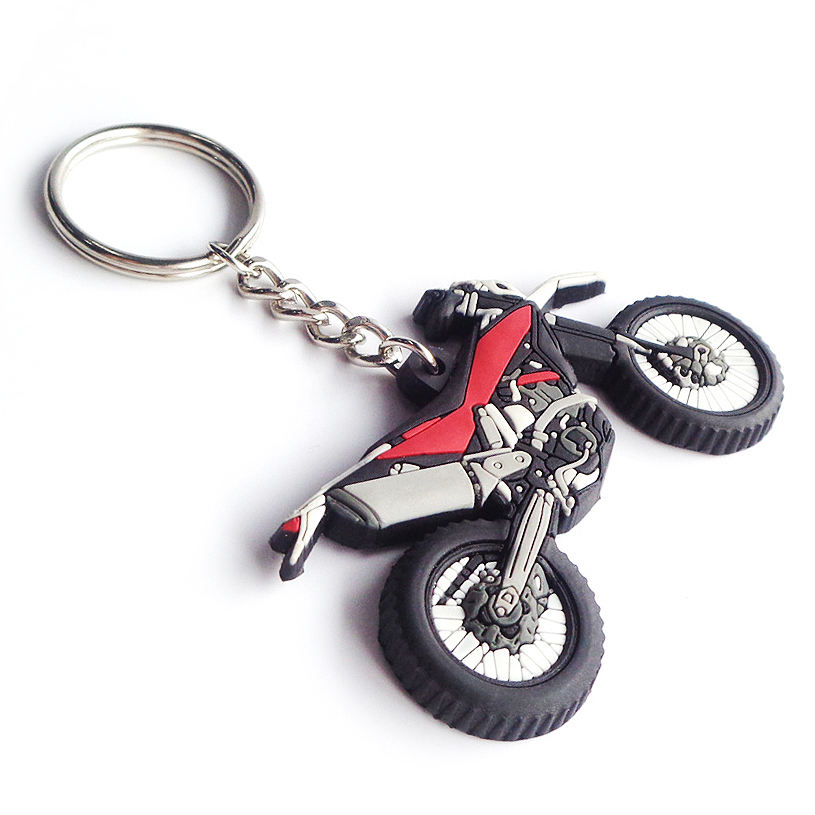 Heißer Verkauf Souvinier Cooler Auto-Schlüsselanhänger, schwarzer PVC-Motorrad-Schlüsselanhänger