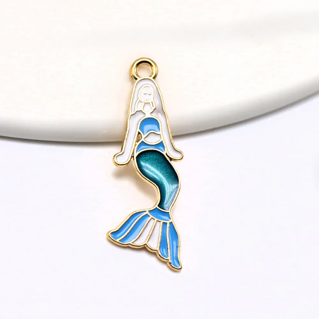 Großhandel mit individuellem Logo, Emaille-Schlüsselanhänger, Metall-Schlüsselanhänger, niedlicher Meerjungfrau-Schlüsselanhänger