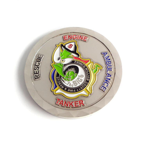 Werbe-Münze mit Feuerwehrmann-Gebetsherausforderung aus hochwertigem Metall, Messing und Gold, Feuerwehrmann