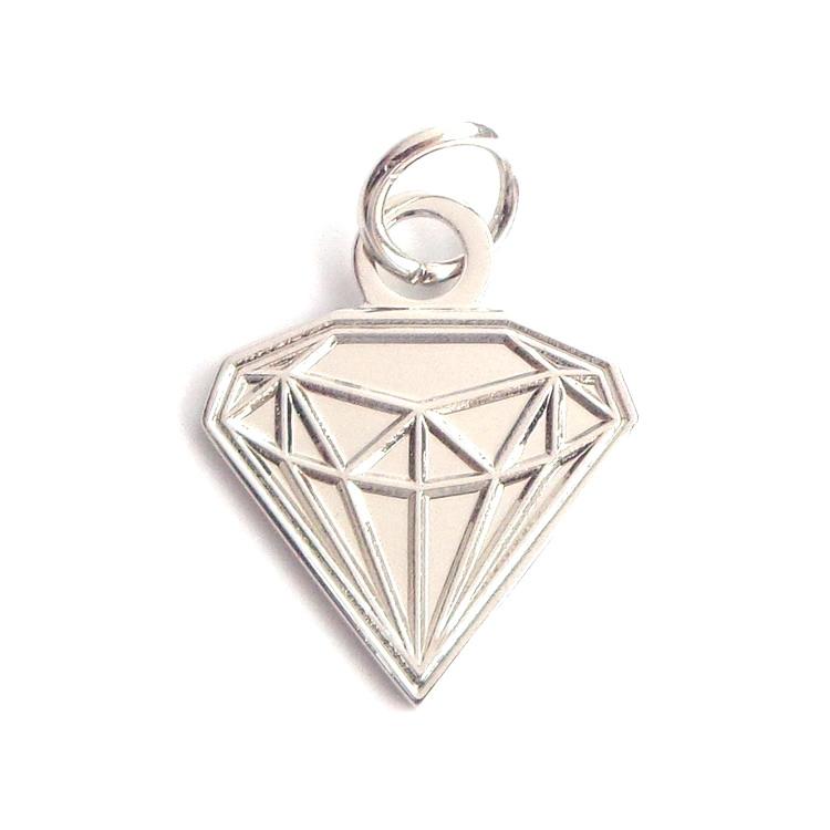 Bedruckte Geschenk-Silberschmuck-Diamantform, maßgeschneiderte Metallanhänger