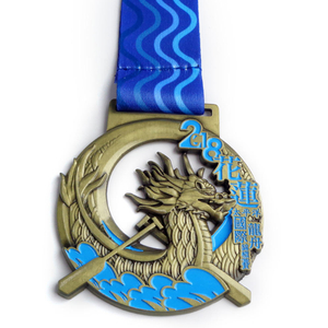 Benutzerdefinierte Messing gravierte Metall-Emaille-Festival-Drachenboot-Souvenir-Medaille