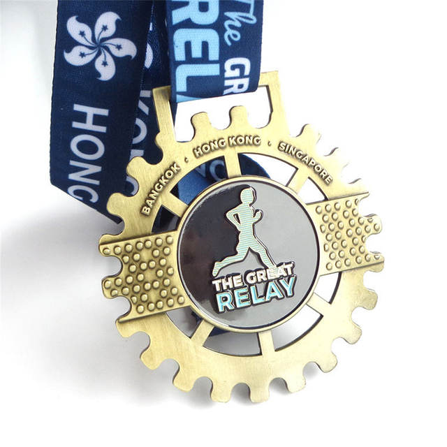 Hochwertiges neues Produkt mit individueller Logo-Laufsport-Goldmedaille