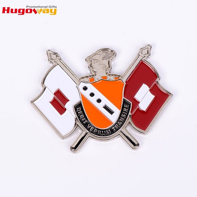 Benutzerdefinierte Souvenir Emaille Flagge Abzeichen Zinklegierung Synthetische Emaille Pins Kleine Flagge Twin Flag Anstecknadel