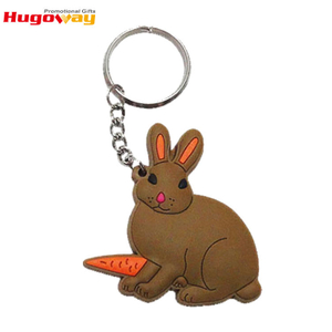 Großhandel mit individuellem Logo, Tier-Schlüsselanhänger, Metall-Schlüsselanhänger, niedlicher Kaninchen-Häschen-Schlüsselanhänger