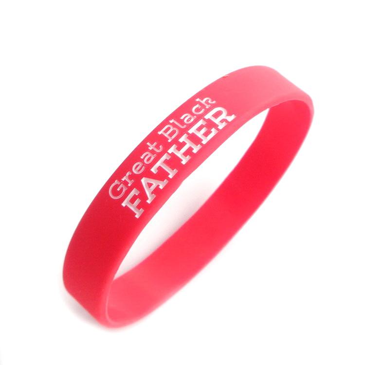 Kundenspezifische runde rote Armbänder aus recyceltem Gummi und Silikonarmbänder