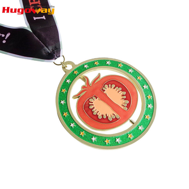 Benutzerdefinierte Gold-Badform-Band-Moire-Kombinationsmedaille Gold-Fußball-Probe Kommerzielle Zhongshan-Xiaolan-Medaille