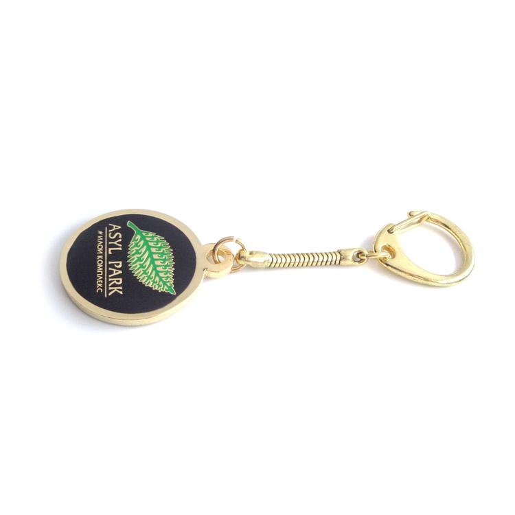 Kundenspezifischer Supermarkt-Token-Trolley-Münzen-Schlüsselanhänger aus Metall