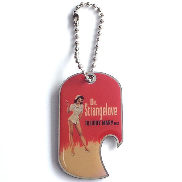 Personalisieren Sie Ihren mit Ihrem Logo bedruckten Metall-Erkennungsmarken-Flaschenöffner aus Edelstahl mit Kugelkette