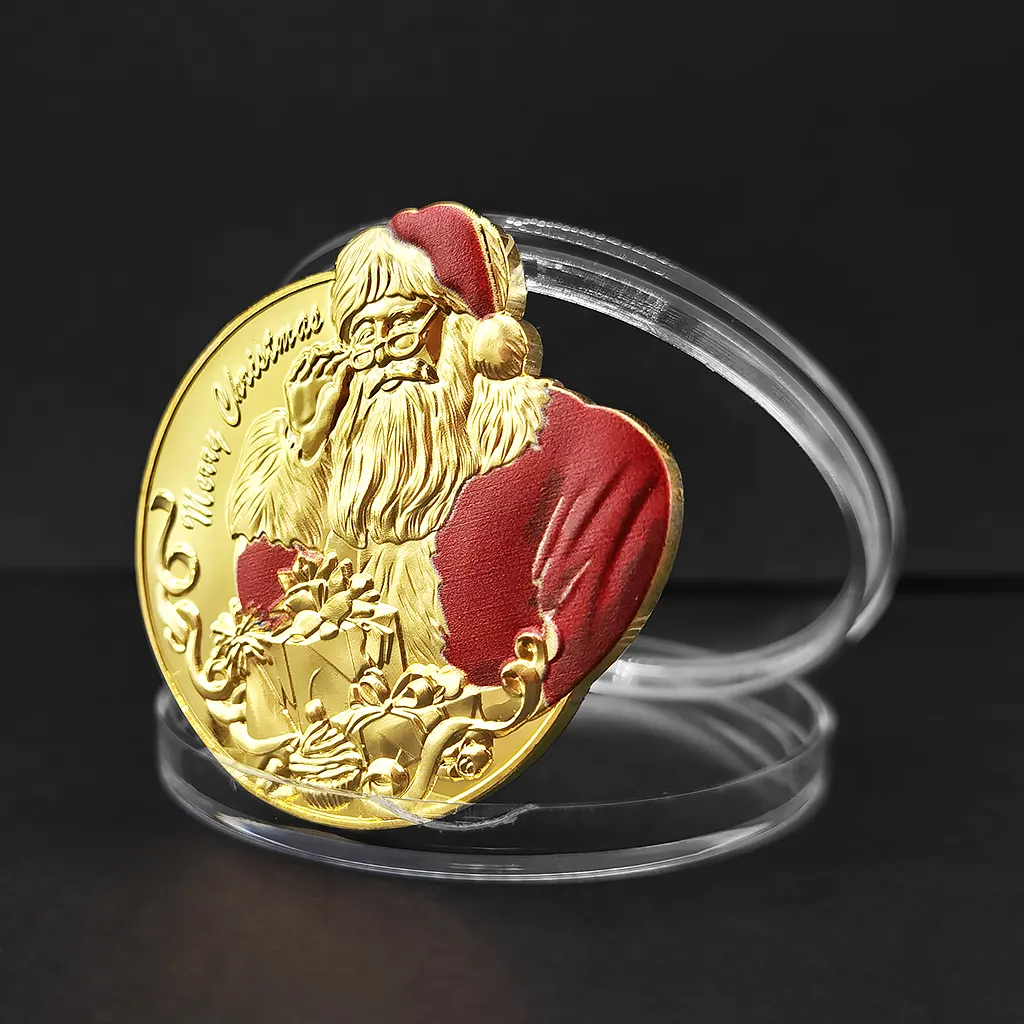 Kundenspezifische Metallmünzen Keine Mindestbestellmenge 3D-Metall-Weihnachtsmünze nach Maß
