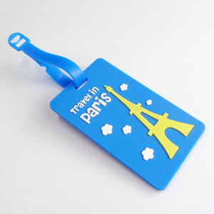 Benutzerdefinierter Reisegepäckanhänger mit niedlichem Cartoon-Namensschild aus PVC-Gummi für Handtaschen